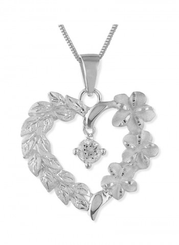 Plumeria Maile Heart Pendant Necklace