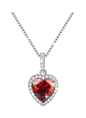 Shape Of My Heart Created January Birthstone Garnet Heart Necklace