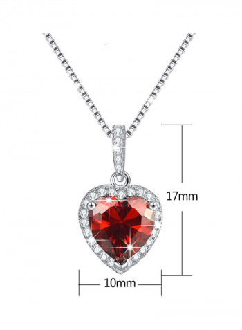 Shape Of My Heart Created January Birthstone Garnet Heart Necklace
