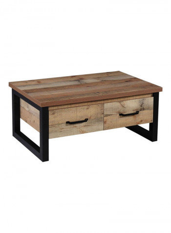 Coffee Table with Two Drawers Brown/Black