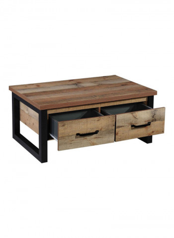 Coffee Table with Two Drawers Brown/Black