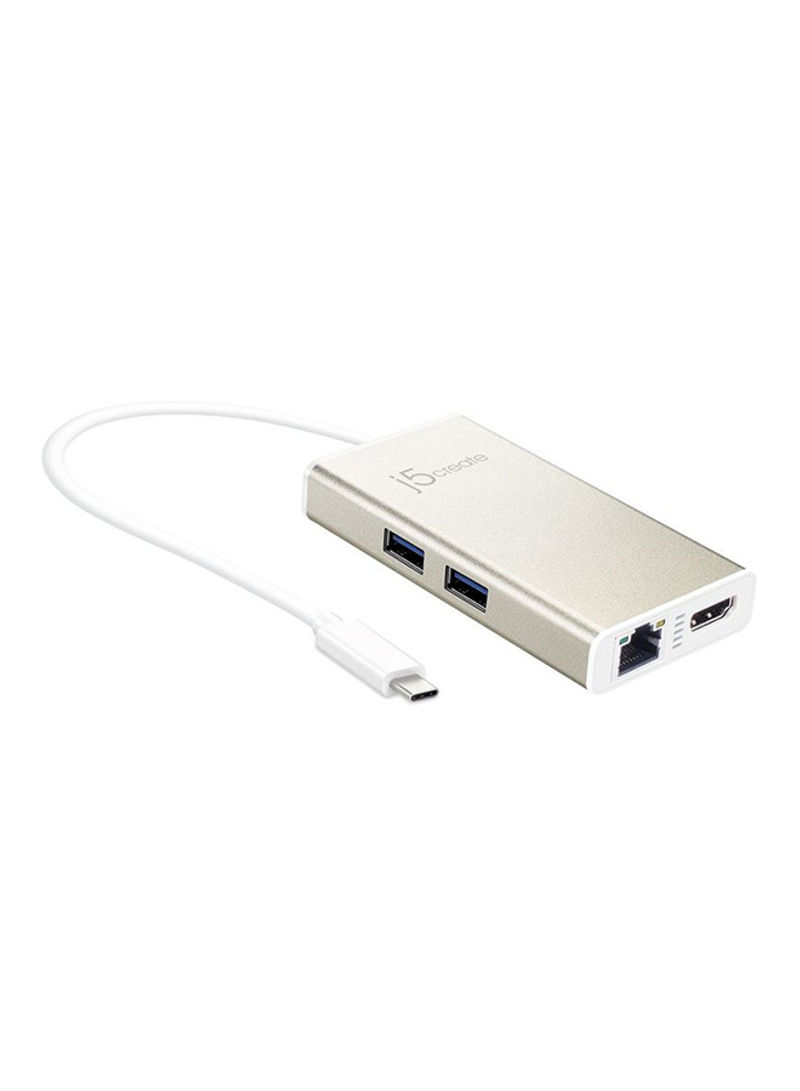 USB Type-C Multi Adapter White/Gold