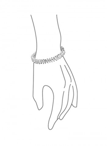925 Sterling Silver Cubic Zirconia Studded Tennis Bracelet