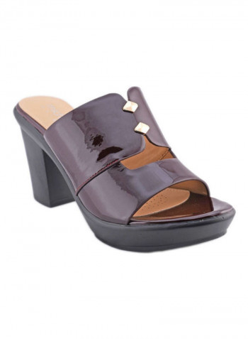 Comfortable High Heel Casual Sandals Maroon
