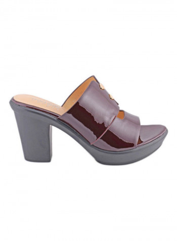 Comfortable High Heel Casual Sandals Maroon