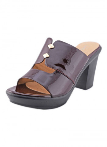 Comfortable High Heel Casual Sandals Maroon