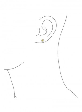 14 Karat Gold Cubic Zirconia And Gemstone Studded Earrings
