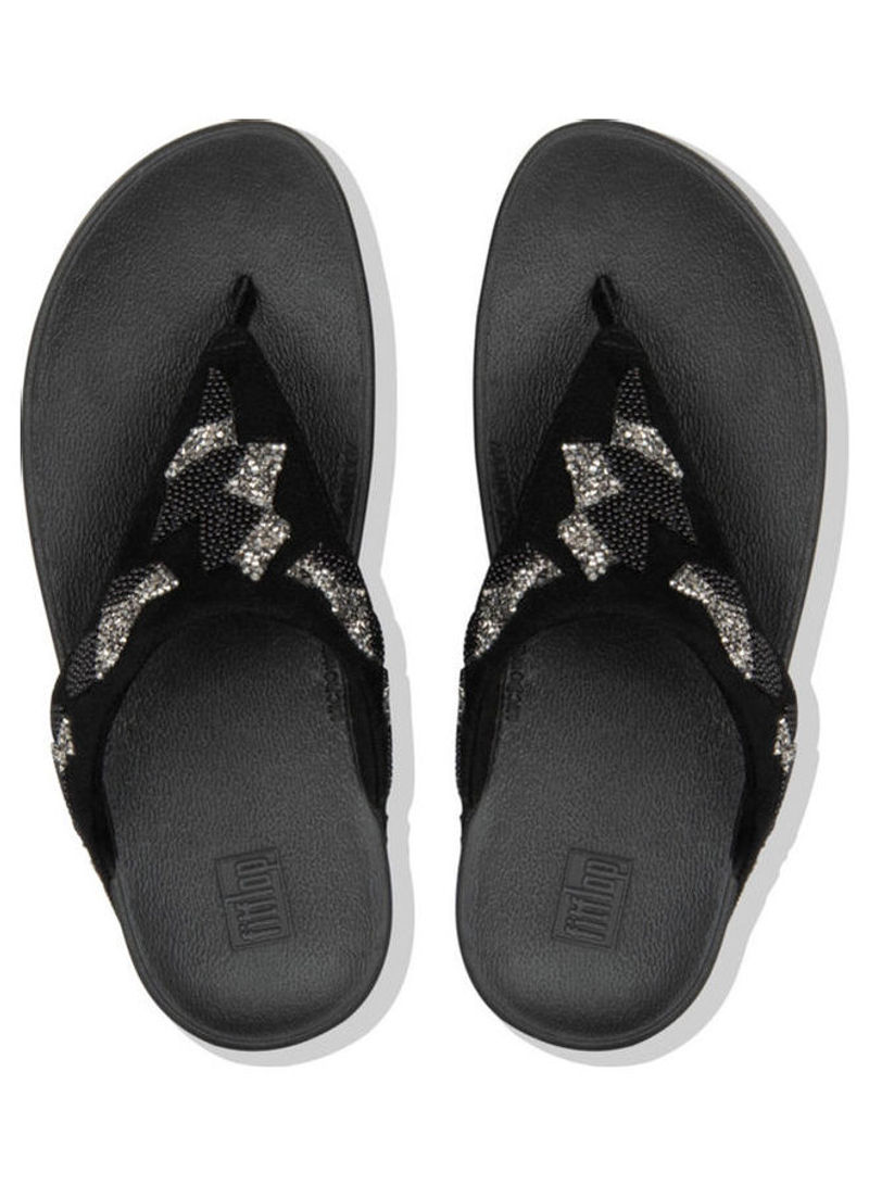 Girl's Lottie-Patchwork-Toe Fashion Sandals Black