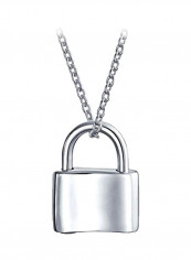 925 Sterling Silver Lock Pendant Necklace