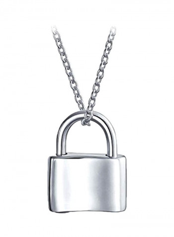 925 Sterling Silver Lock Pendant Necklace