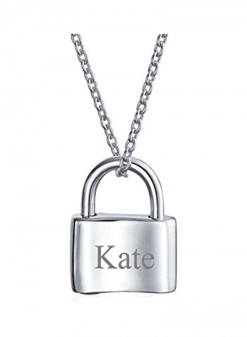 925 Sterling Silver Lock Pendant Necklace