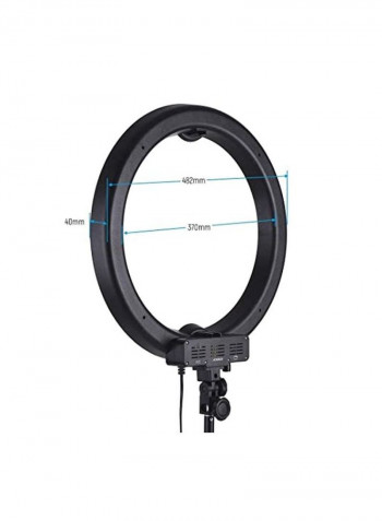 Bi-Colour Dimmable LED Ring Video Light Set 190cm Black/White