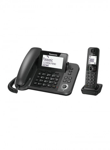 DECT Corded And Cordless Phone With Stand Black