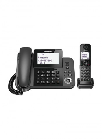 DECT Corded And Cordless Phone With Stand Black