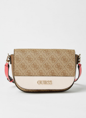 Sosie Mini Flap Crossbody Bag Latte Multi