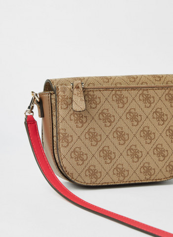 Sosie Mini Flap Crossbody Bag Latte Multi