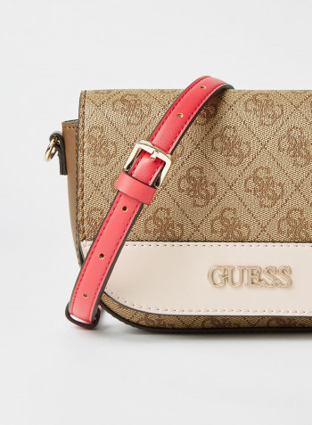 Sosie Mini Flap Crossbody Bag Latte Multi