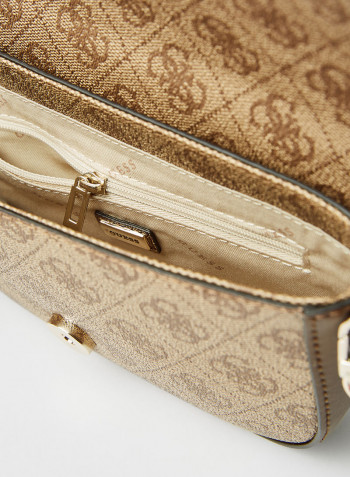 Sosie Mini Flap Crossbody Bag Latte Multi