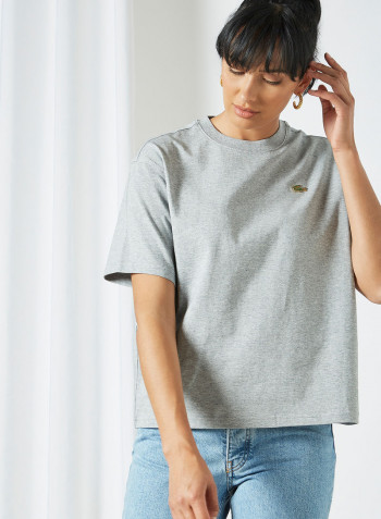 Loose Fit Cotton T-Shirt Grey