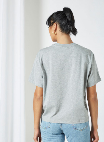 Loose Fit Cotton T-Shirt Grey