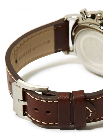 Men's Leather Quartz Analog Wrist Watch With Calender Display 90215SPN627