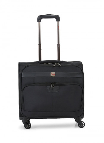Zipper Closure Rolling Luggage 17.5inch Black