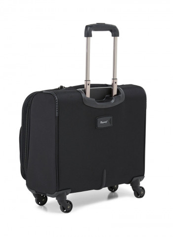 Zipper Closure Rolling Luggage 17.5inch Black