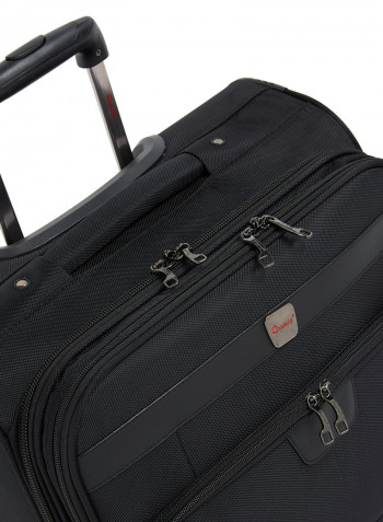 Zipper Closure Rolling Luggage 17.5inch Black