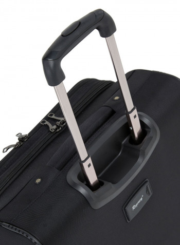 Zipper Closure Rolling Luggage 17.5inch Black