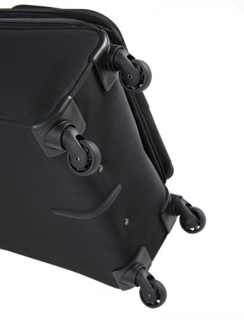 Zipper Closure Rolling Luggage 17.5inch Black