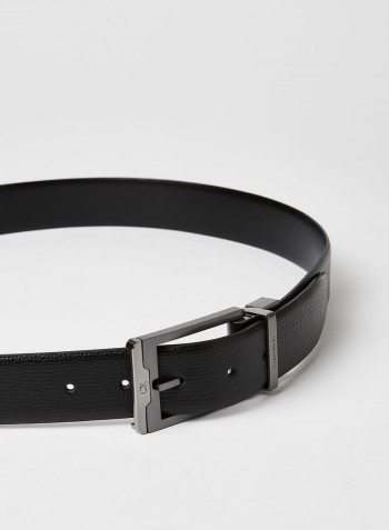 Grained Leather Belt Black