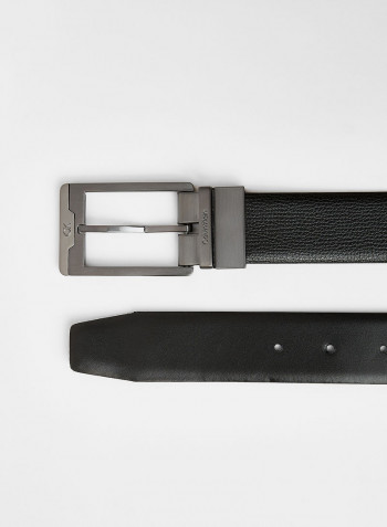 Grained Leather Belt Black