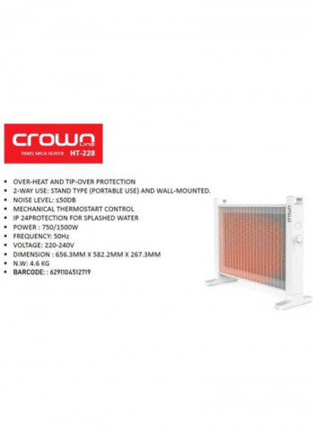 Room Heater With Mica Panel 1500W HT-228 White