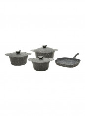 13-Piece Discover Series Aluminium Granite Coated Cookware Set Grey