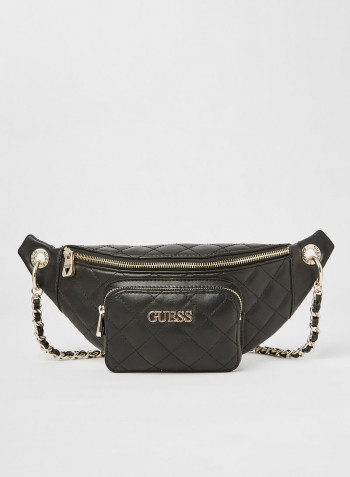 Illy Quilted Belt Bag Black