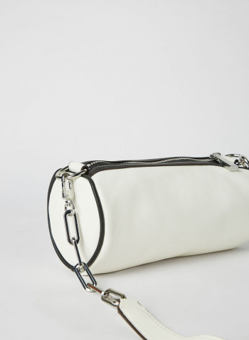 Kalipso Logo Barrel Crossbody Bag White Multi