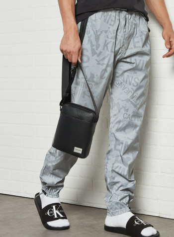Logo Plaque Crossbody Bag Black