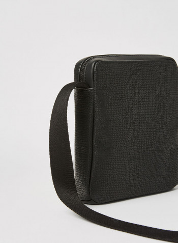 Logo Plaque Crossbody Bag Black