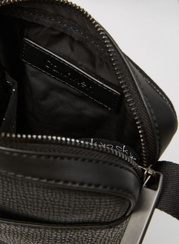 Logo Plaque Crossbody Bag Black
