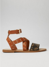 صندل مزين بأحزمة  Brown