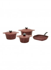13-Piece Discover Series Aluminium Granite Coated Cookware Set Red