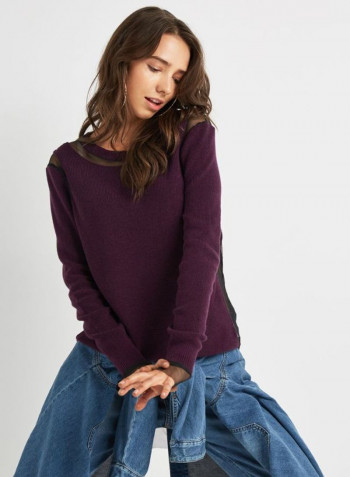 M-Paule Long Sleeves Sweater Purple/Black