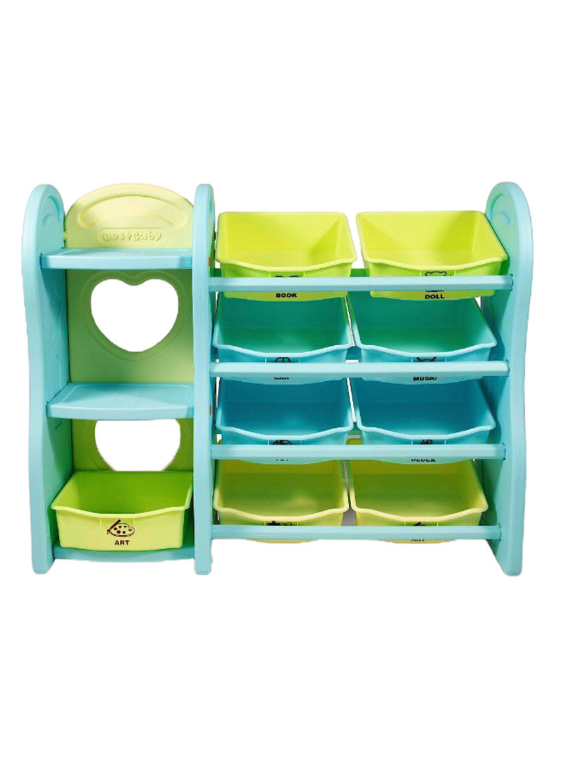 Multi-Bin Toy Organizer Green/Sea Blue