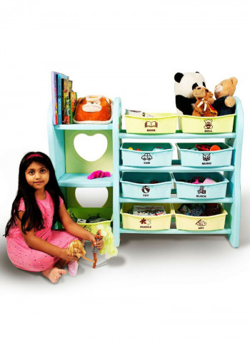 Multi-Bin Toy Organizer Green/Sea Blue