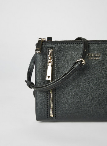 Naya Double Zip Crossbody Bag Black