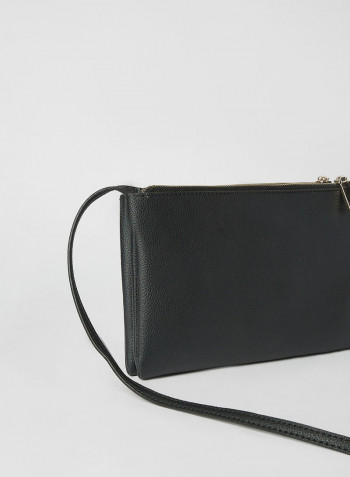 Naya Double Zip Crossbody Bag Black