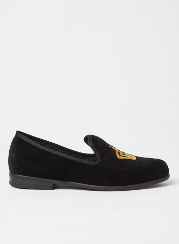 Crowning Glory Velvet Loafers Black