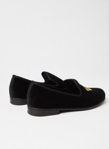 Crowning Glory Velvet Loafers Black