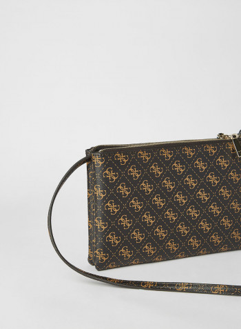 Naya Double Zip Crossbody Bag Brown