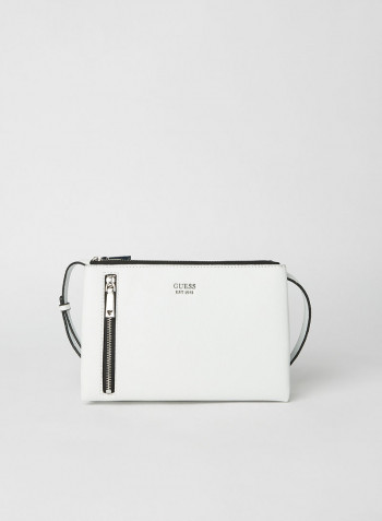 Naya Double Zip Crossbody Bag White